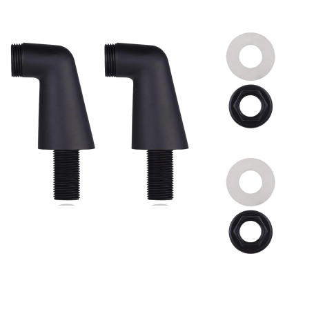 colonnettes noires mat pour robinet de baignoire (inclinées