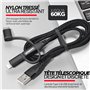 Câble Multi USB Embout - Cable 3 en 1, 5 en 1 charge rapide 18W et transfert de données - USB ou USB C (Type-C) vers USB-C/Micro