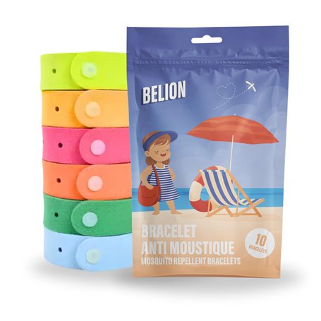 Bracelet anti moustique | Idéal pour les activités en plein air | Sachet de 10 bracelets en microfibre pour enfants et adultes |