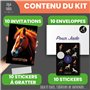 Lola et Louis (L&L) 10 Cartes Invitation Enfants avec Enveloppes pour fille et garçon • MESSAGE SECRET À GRATTER • Thème Cheval 
