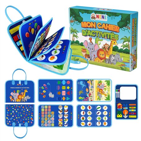 Nene Busy Board Montessori – Jouet éducatif 2 à 6 Ans garçon Fille – Planche d’activités sensorielle sans écran – Lettres