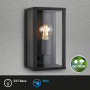 BRILONER Leuchten - Applique murale extérieure en verre IP44 E27 Noir 260 x 140 x 135 mm (L x l x H) 3638-015