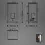 BRILONER Leuchten - Applique murale extérieure en verre IP44 E27 Noir 260 x 140 x 135 mm (L x l x H) 3638-015