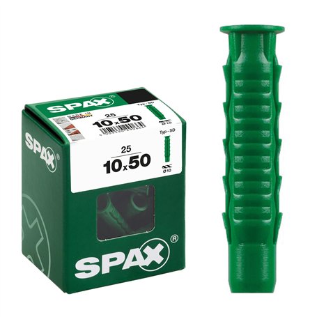 SPAX 4100001000507 Chevilles TYP-SD Vert 10 x 50 mm