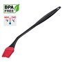 Westmark 15452270 Pinceau de marinade à manche extra long en silicone avec coude et tête amovible Noir/rouge