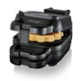 Cloer 6150 Waffle Pie Maker, Gaufrier pour Gaufres Fourrées, Mini Gaufres 11.5 cm ou avec Anneau d'Espacement pour Fourrages XXL
