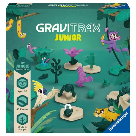 Ravensburger-Gravitrax Junior-Set d'extension Ice/Jungle-33 pièces-Circuit de Billes-Jeu de Construction créatif-Parcours de Bil