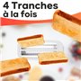 Clatronic® Grille-pain 4 tranches | avec fonction décongélation/réchauffage/arrêt rapide | avec support pour petits pains | blan