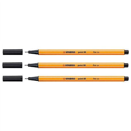STABILO Lot de 3 Stylos feutre POINT 88 pointe fine 0