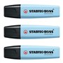 STABILO Lot de 3 Surligneurs BOSS ORIGINAL Pastel fraicheur de bleu