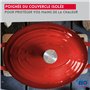 ELO 3073326 cocotte en fonte émaillée antiadhésive avec couvercle, rouge cerise, passe au four, marmite tous feux, faitout induc