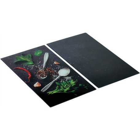 WENKO Allstar Plaque de Protection en Verre Basilic Set de 2 - Set de 2