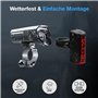 FISCHER Twin Stop 100 Lux Kit d'éclairage LED pour vélo avec Feux de Route et Mode capteur, Longue durée de Vie, boîtier en Alum