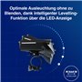 FISCHER Twin Stop 100 Lux Kit d'éclairage LED pour vélo avec Feux de Route et Mode capteur, Longue durée de Vie, boîtier en Alum