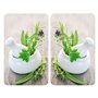 WENKO Plaque de Protection Cuisson en Verre trempé Herbes Lot de 2