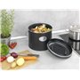 WENKO Poubelle de Compost Mod. Nero 6 L | Composteur de Cuisine avec Couvercle et filtres à Charbon | 3 filtres Inclus pour neut