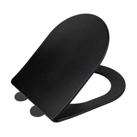 WENKO Abattant WC Galati noir mat | Abattant WC design avec descente amortie Soft-Close en Duroplast | Ultraflat et hygiénique |