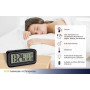 TFA Dostmann Réveil Radio-pilotée numérique BOXX, avec température intérieure, Rechargeable par USB, Plastique, Noir