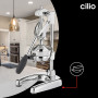 Cilio Presse-agrumes manuel AMALFI | acier inoxydable | presse-agrumes à la main pour 25 % de jus en plus | faible effort | pres