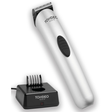 TONDEO Tondeuse cheveux ECO S PLUS SILVER | Tondeuse professionnelle avec station de charge et peigne de coupe pour 4 longueurs