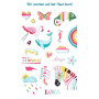 moses. Lovely Planet Lot de 39 tatouages métalliques colorés pour enfants avec motifs arc-en-ciel, testés dermatest, fabriqués e