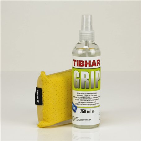 TIBHAR Kit de Nettoyage pour Tennis de Table - Grip avec Éponge Combinée - Kit d'Entretien et Accessoires - 250 ml