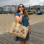 sac de plage imperméable. Sac en jute comme sac de bain