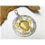 Pendentif en argent plaqué or avec motif « tortue maori » - Pendentif en argent sterling partiellement plaqué or - Symbole de pr