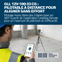 Bosch Professional laser lignes GLL 12V-100-33 CG (3 lignes laser vertes sur 360°, portée 100 m (rayon) cellule de réception, Le