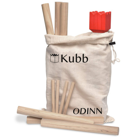 Toyfel Kubb Jeu en Bois Viking XXL Odinn – Jeu de Quilles Finlandais Intérieur & Extérieur Jeu de Lancer en Bois Massif FSC® ave