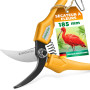 GRÜNTEK Sécateur de Jardin Ciseaux à Fleurs Vigne et Bonsai léger et compact. Lame Franche de 45 mm très affutées. Poignées en f