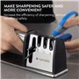 Navaris Aiguiseur Couteaux - Aiguisoir Manuel en Acier Inoxydable pour Couteau et Ciseaux en 3 Étapes - Affuteur de Couteaux de 
