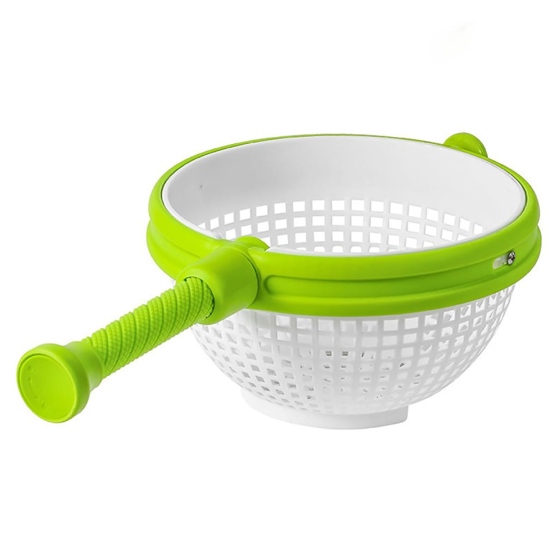 Petite Essoreuse à Salade Rotative - Panier Vidange Rapide, Séchoir Légumes Et Fruits Avec Poignée Pliable, Capacité 5 Litres