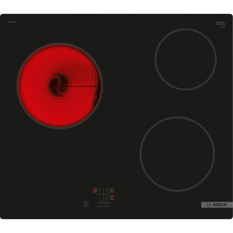 Bosch PKM61RAA8F - Série 2 - Plaque électrique - 3 Feux - 60 cm - Puissance 5400 W - Noir
