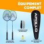Apollo Kit de Badminton - Ensemble de Raquettes pour l'Entraînement, le Sport et le Plaisir en Famille - 2 Raquettes en Carbone 