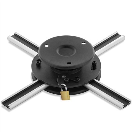 deleyCON Universel Projecteur de Plafond pour Projecteur Beamer +/-15° Inclinable - Pivotant à 360° - Jusqu'à 20Kg - Variable -