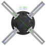 deleyCON Universel Projecteur de Plafond pour Projecteur Beamer +/-15° Inclinable - Pivotant à 360° - Jusqu'à 20Kg - Variable -