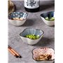 GB6002 Lot de 3 bols de service en céramique avec plateau de service en bambou, idéaux pour tapas, antipasti, sushi, raclette ou