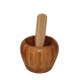 rukauf Mortier et pilon en bois de bambou