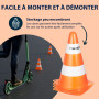 HUDORA Cônes - 4 pièces - Cônes de circulation empilables en orange/blanc - Cônes de signalisation haute qualité - Hauteur 23 cm