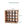 LAUBLUST Grand casier à vin Vintage - env. 40x40x29cm, Bois flammé - Casier à Bouteilles 16 Compartiments | Stockage et décorati