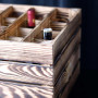 LAUBLUST Grand casier à vin Vintage - env. 40x40x29cm, Bois flammé - Casier à Bouteilles 16 Compartiments | Stockage et décorati