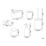 6 Accessoires de Salle de Bain Porte-brosse à Dents Distributeur Savon Boîte à Coton Porte-savon Gobelet et Brosse Toilette en C