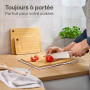 Praknu Planche à Découper en Bois - 3 Pièces de Planche Polyvalentes et Robustes en Bambou FSC® pour Légumes, Viande & Pain - Di