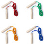 Lot de 4 cordes à sauter en bois multicolores de 240 cm de long avec poignée en bois