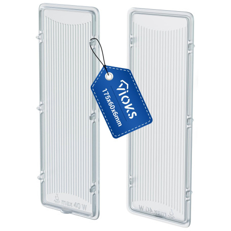 VIOKS Lot de 2 couvercles de lampe pour hotte aspirante 175 x 60 mm Remplacement pour Bosch Siemens 264984 00264984 Cache lumièr