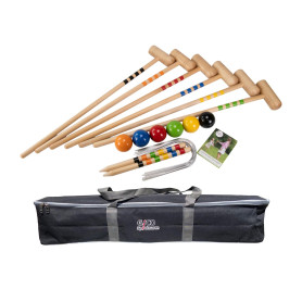 GICO Jeu de Croquet de qualité - Jeu en Plein air - 6 Joueurs - maillets Taille 80 cm - Qualite de EU - 3226