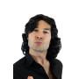 WIG ME UP - Perruque Noire Hommes Femmes Unisexe Gigolo 70s Pop Star Chanteur Danseur Playboy 3750