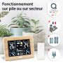 ADE Station météo radio intérieur avec capteur extérieur sans fil | Thermomètre, hygromètre, baromètre | Prévisions météo animée