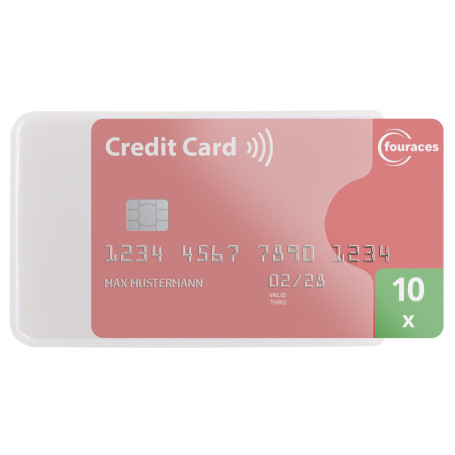 fouraces Protege Carte bancaire - 10 pièces - Transparent - étui Rigide pour Carte navigo